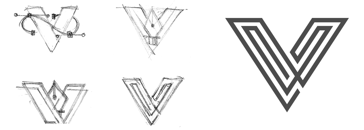 Sketching some new ideas for the V logo icon for Veerle's blog