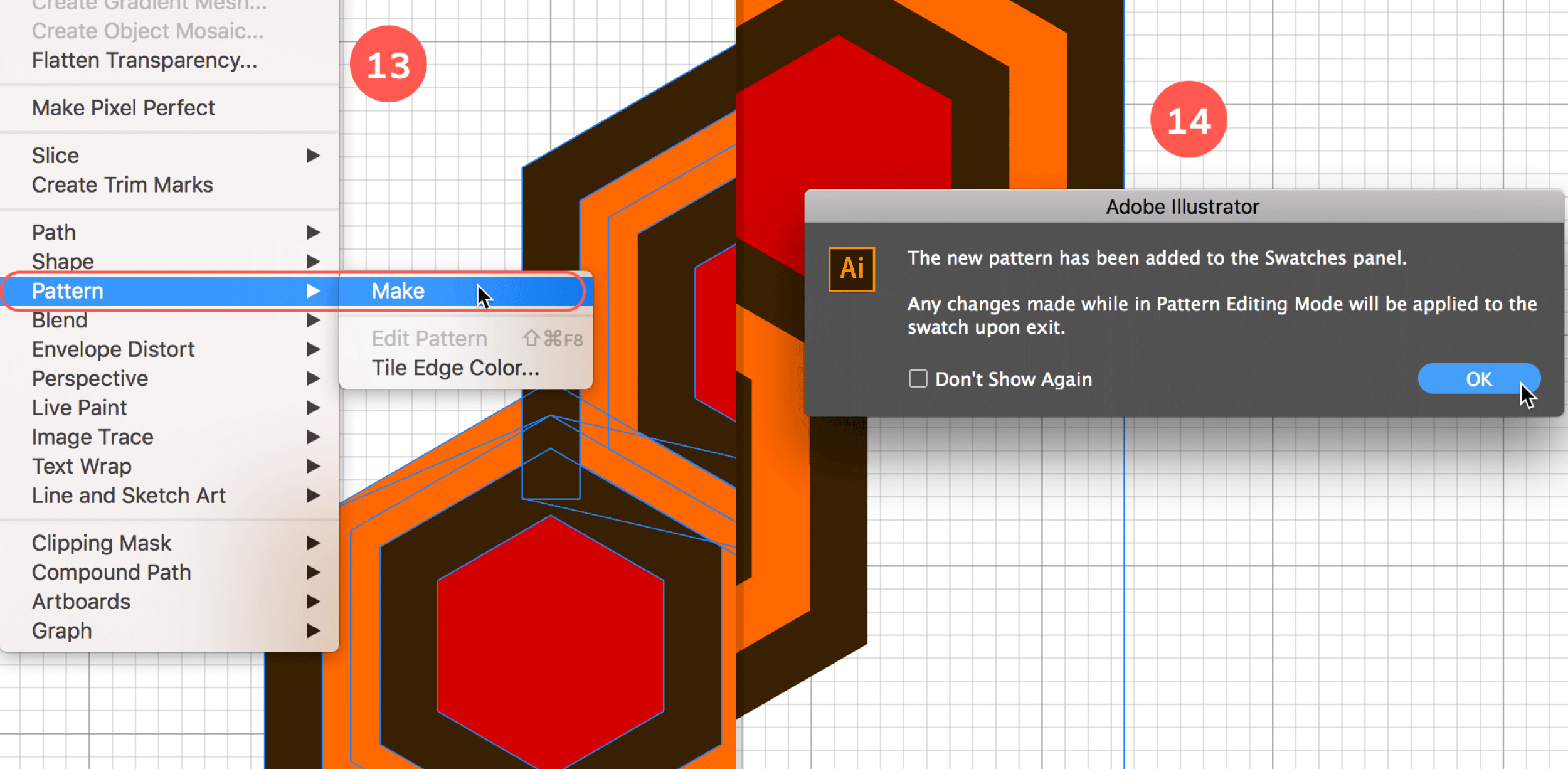 Make the Pattern - a New Pattern Swatch has Been Added in the Swatches Panel