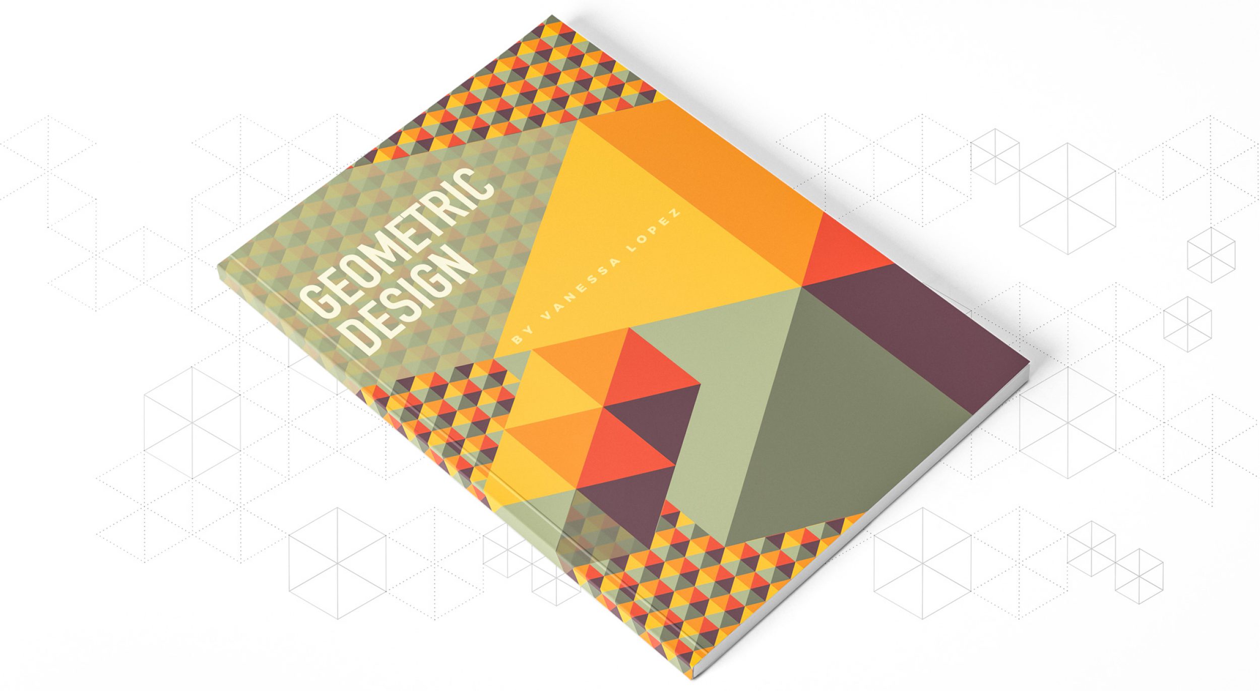 Book cover example using a cube pattern design