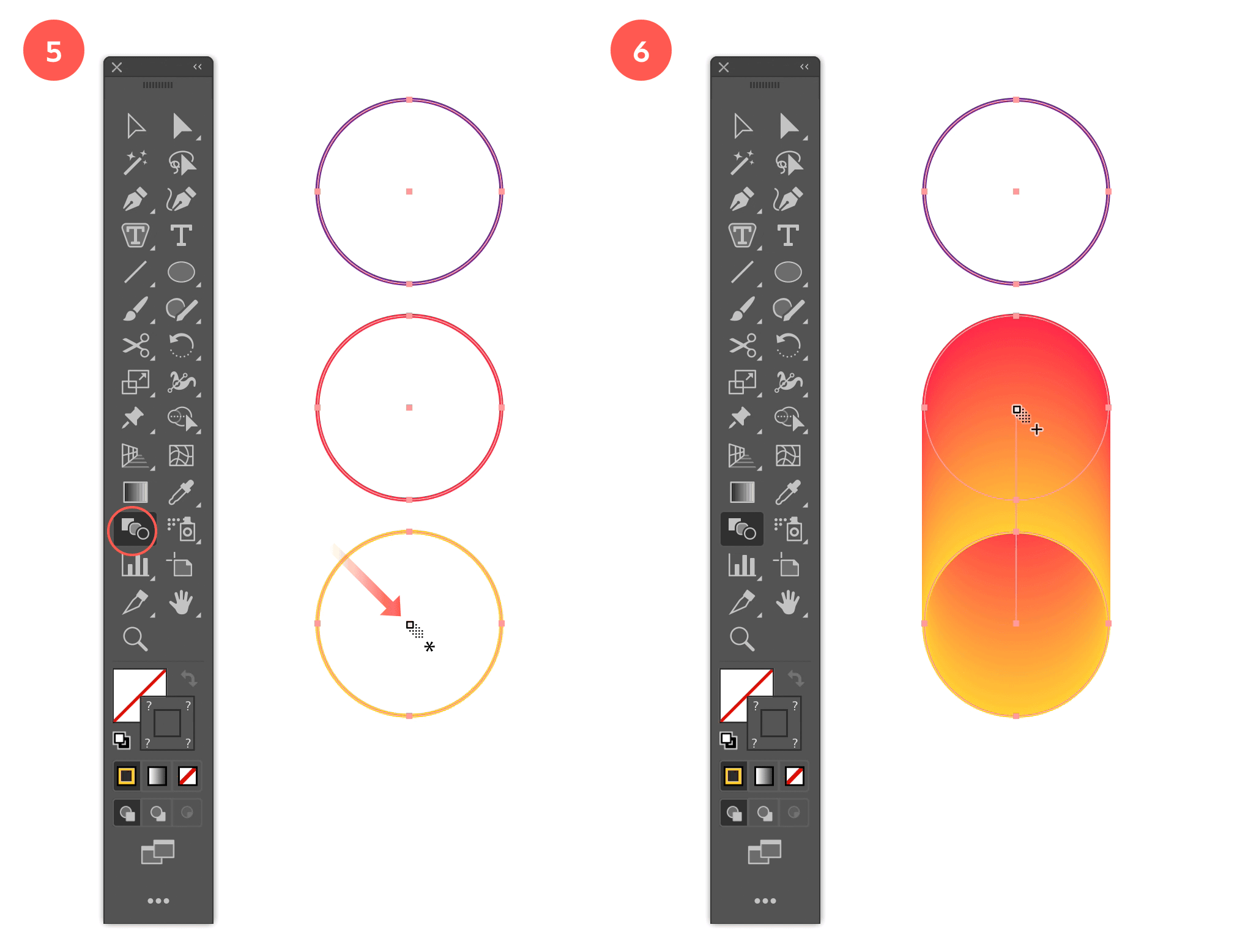 Step 5: Blend the 3rd Circle with the 2nd Circle  - Step 6: Create the Blending Between the 3rd and 2nd Circle