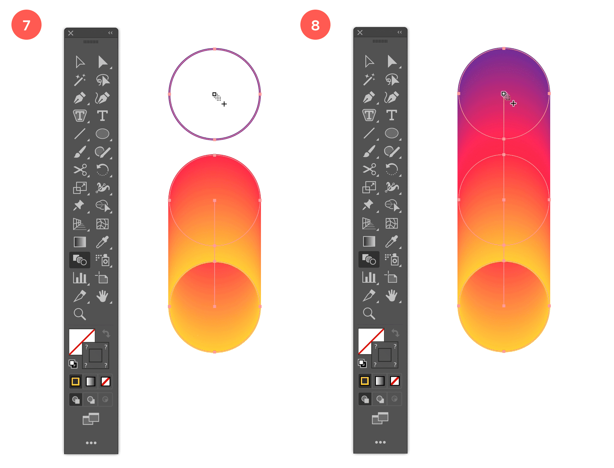 Step7: Add the 1st Circle into the Blending - Step 8: Create the Blending Between All 3 Circles