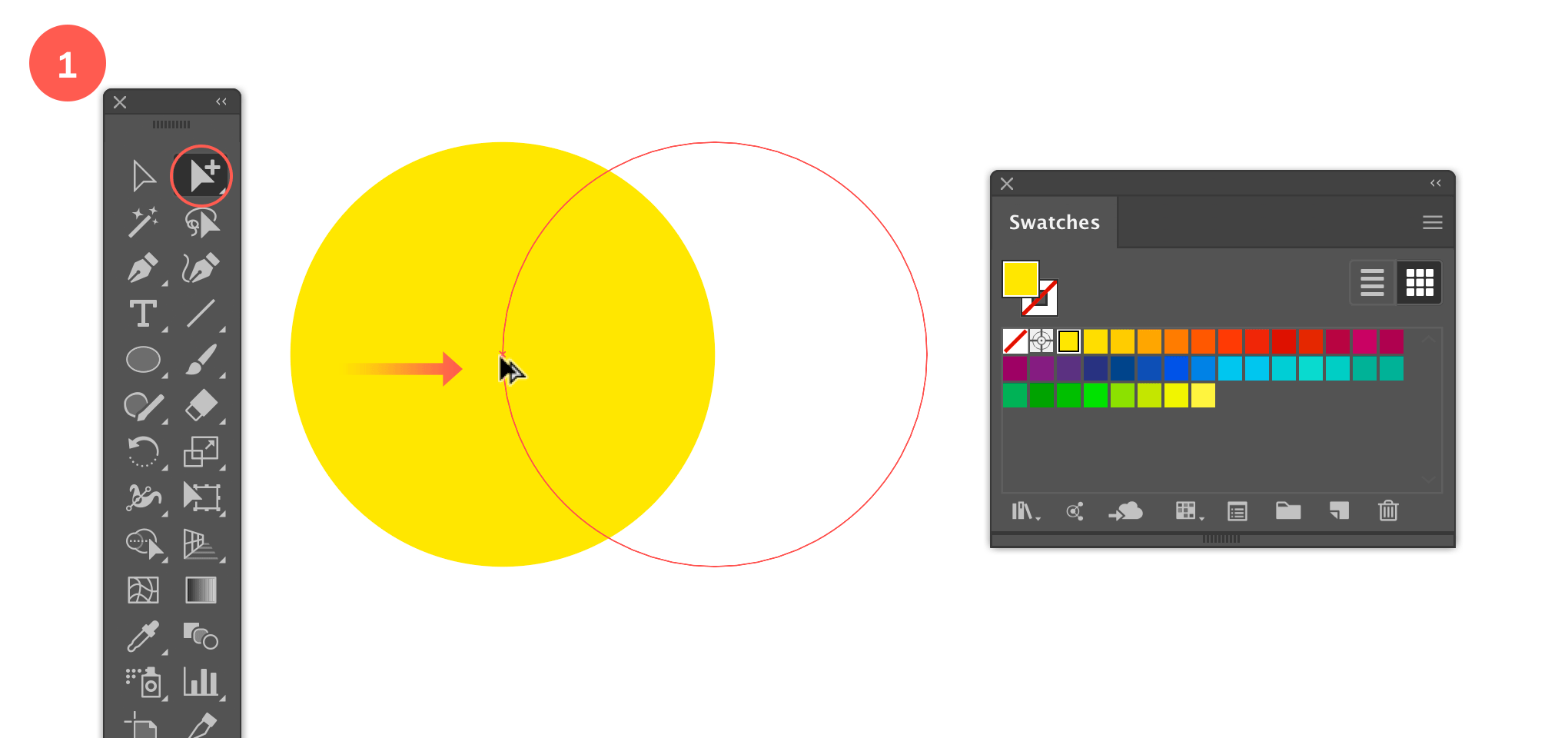 Draw a circle and duplicate it