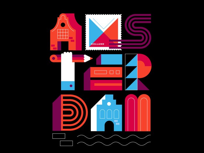 Postcards from Amsterdam / Typography