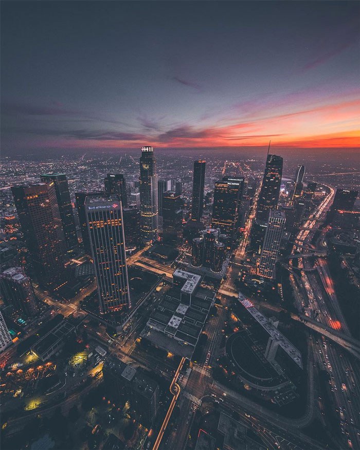 Sky-High Images of Los Angeles at Dusk