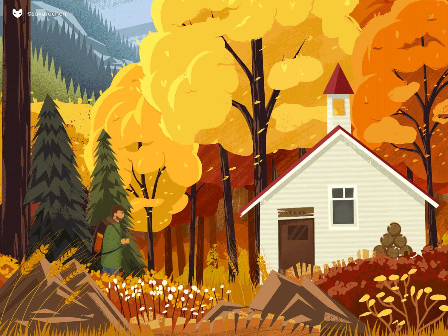 Autumn Forest Cabin