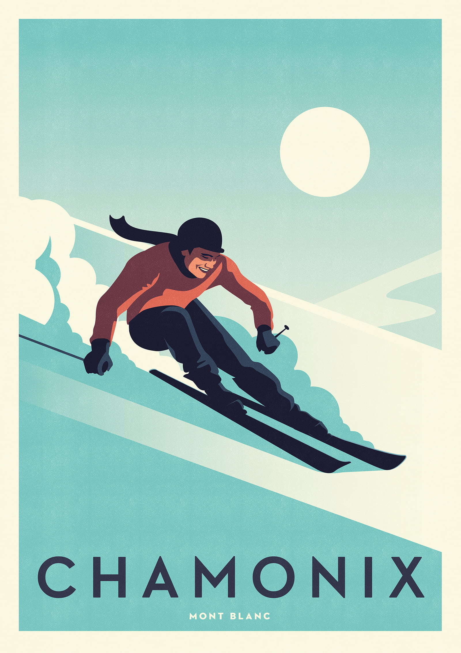 Chamonix Ski Travel Poster