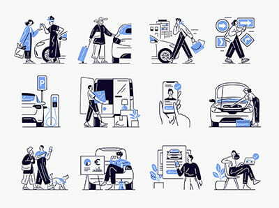 Getaround Brand Illustrations