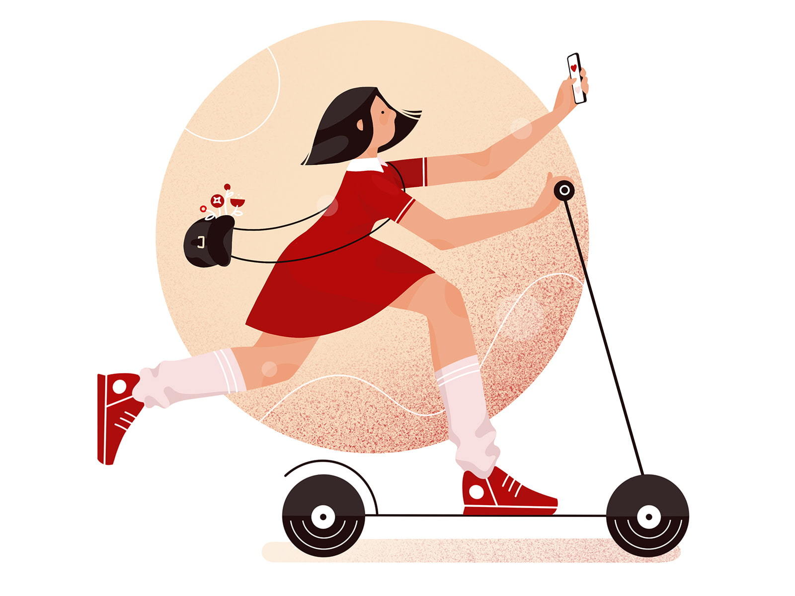Scooter Girl Illustration