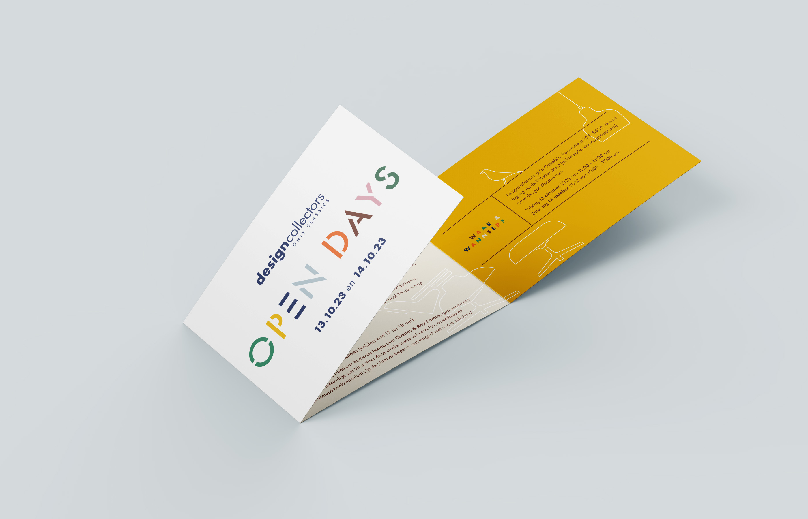 Designcollectors Open Days A6 3 fold invitation card