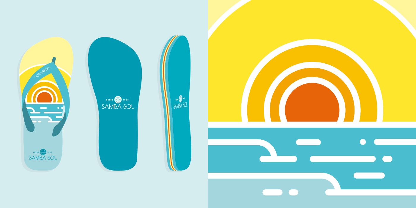 Some of the many Samba Sol flip flop designs