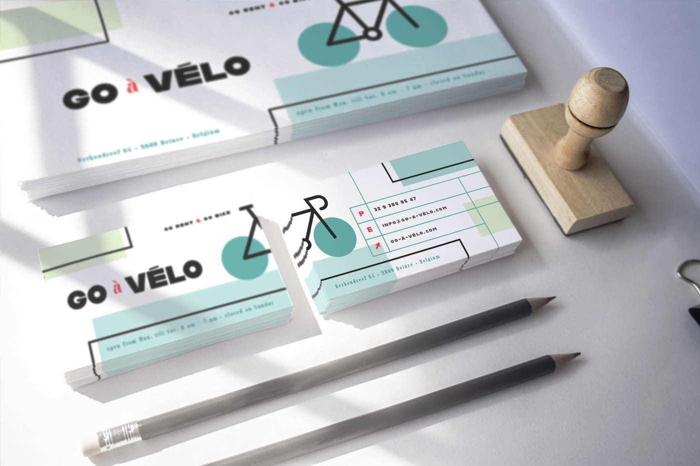 Go à Vélo business card design for the Adobe Hidden Treasures Business Card Challenge