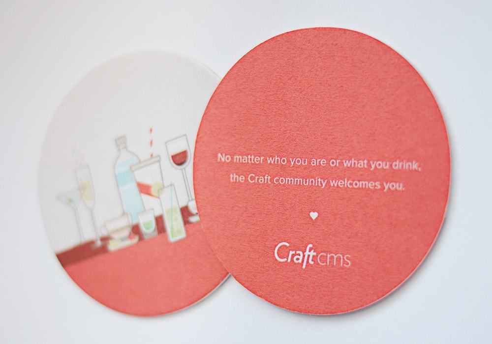 Printed result of the Craft CMS coasters