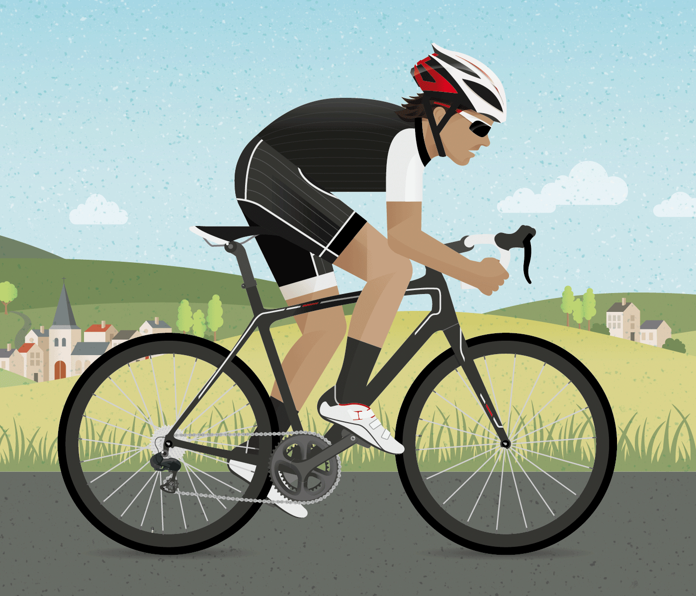 Detail of the infographic illustration for the Titanen Fabian Cancellara edition