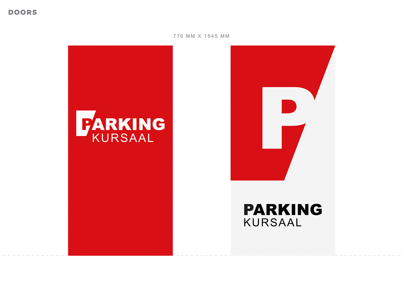 Parking Kursaal entrance doors design