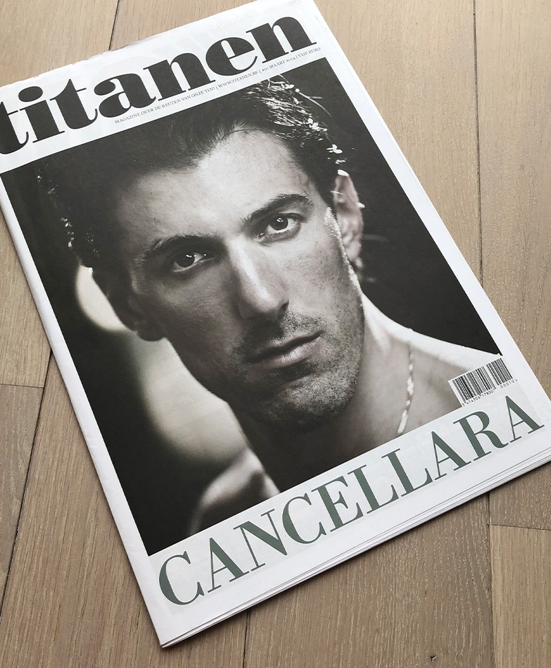 Cover of the 1st Titanen Fabian Cancellara edition with the page of the infographic illsutration